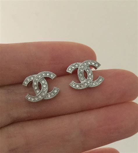 sterling silver chanel earrings cheap|small silver chanel earrings.